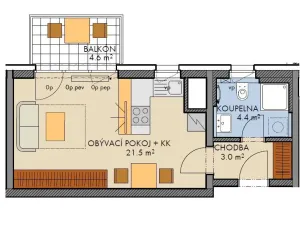 Prodej bytu 1+kk, Praha - Vysočany, Pod Harfou, 30 m2