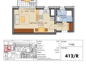 Prodej bytu 1+kk, Praha - Vysočany, Pod Harfou, 30 m2