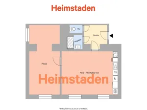 Pronájem bytu 2+kk, Ostrava - Poruba, Komenského, 56 m2