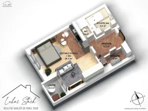 Prodej bytu 1+kk, Praha - Libuš, Dobronická, 42 m2