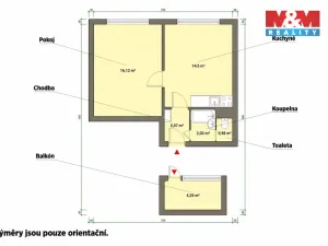 Pronájem bytu 1+1, Luby, Tovární, 38 m2
