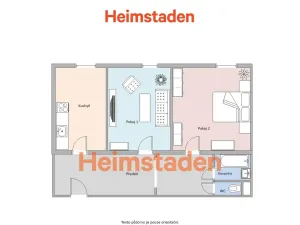 Pronájem bytu 2+1, Ostrava - Poruba, Komenského, 55 m2