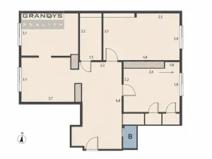 Prodej bytu 3+1, Praha - Vinohrady, náměstí Jiřího z Lobkovic, 92 m2