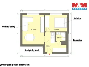 Pronájem bytu 2+kk, Mariánské Lázně - Úšovice, Tepelská, 36 m2