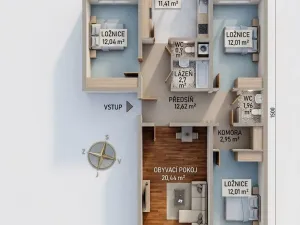 Prodej bytu 4+1, Praha - Modřany, Levského, 95 m2