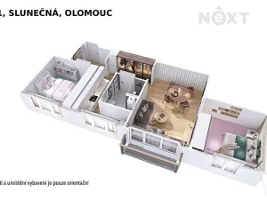 Pronájem bytu 3+1, Olomouc, Slunečná, 64 m2
