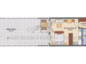 Prodej bytu 1+kk, Praha - Dolní Měcholupy, Honzíkova, 41 m2