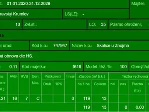 Prodej podílu lesa, Skalice, 1312 m2