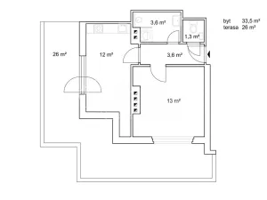 Pronájem bytu 2+kk, Praha - Veleslavín, Veleslavínská, 60 m2