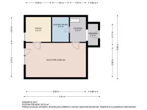 Prodej bytu 1+1, Horoměřice, B. Němcové, 36 m2