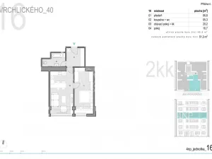 Prodej bytu 2+kk, Praha - Košíře, Vrchlického, 49 m2