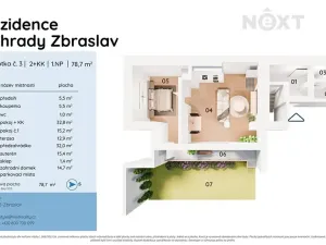 Prodej bytu 2+kk, Praha - Zbraslav, Elišky Přemyslovny, 79 m2