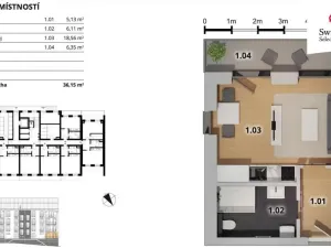 Pronájem bytu 1+kk, Český Brod, Antonína Balšánka, 36 m2