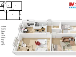 Prodej bytu 3+1, Smiřice, Gen. Govorova, 79 m2