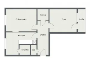 Prodej bytu 2+1, Olomouc - Neředín, Jílová, 56 m2