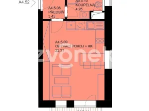 Pronájem bytu 1+kk, Uherské Hradiště, Zahrádky, 30 m2