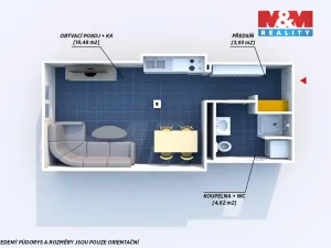 Pronájem bytu 1+kk, Kamenný Újezd - Kocanda, 35 m2