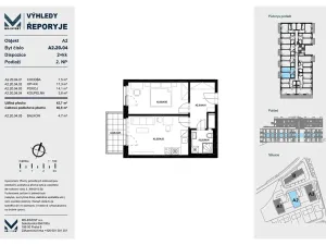 Pronájem bytu 2+kk, Praha - Řeporyje, Haenkeho, 47 m2
