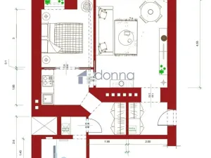 Pronájem bytu 2+kk, Praha, Rašínovo nábřeží, 47 m2