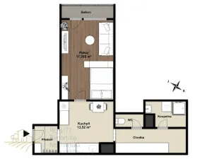 Prodej bytu 1+kk, Mělník, Nemocniční, 42 m2
