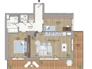 Pronájem bytu 3+kk, Praha, Naskové, 83 m2