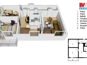Pronájem bytu 3+1, Rychnov nad Kněžnou, Na Trávníku, 69 m2