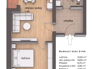 Prodej bytu 2+kk, Brno - Černá Pole, Kladivova, 43 m2