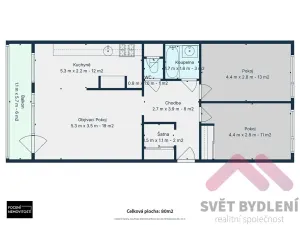 Pronájem bytu 3+1, Praha - Stodůlky, Heranova, 82 m2