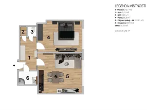 Prodej bytu 2+kk, Praha, Vyšší, 52 m2