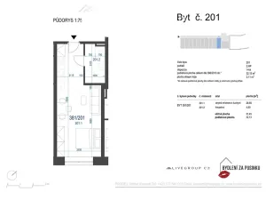 Pronájem bytu 1+kk, Zbýšov, čtvrť Padělky, 32 m2