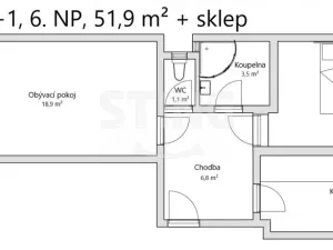 Prodej bytu 2+1, Brno, Příkop, 50 m2