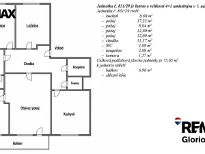 Prodej bytu 4+1, Most, Komořanská, 75 m2