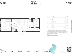 Prodej bytu 4+kk, České Budějovice - České Budějovice 5, 79 m2