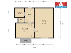Pronájem bytu 1+1, Horšovský Týn - Malé Předměstí, Vančurova, 42 m2