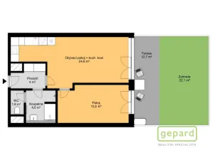 Pronájem bytu 2+kk, Praha, Gerstelova, 48 m2