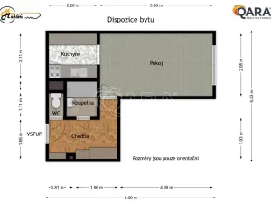 Pronájem bytu 1+kk, Praha - Chodov, Markušova, 31 m2
