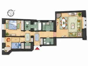 Pronájem bytu 3+1, Praha - Nové Město, Odborů, 81 m2