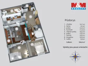 Prodej bytu 4+1, Chlumec, Vyklická, 98 m2