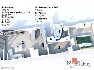 Prodej bytu 1+1, Praha - Podolí, Podolská, 39 m2