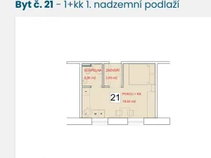 Pronájem bytu 1+kk, Staré Hradiště, U Pošty, 24 m2
