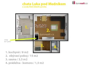 Prodej chaty, Jílové u Prahy - Luka pod Medníkem, 60 m2