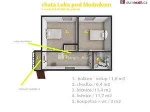 Prodej chaty, Jílové u Prahy - Luka pod Medníkem, 60 m2