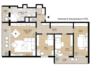 Prodej bytu 4+1, Praha - Vršovice, Kazašská, 93 m2
