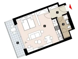 Prodej bytu 2+kk, Praha - Žižkov, Krásova, 41 m2