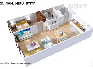 Pronájem bytu 2+kk, Štíty, nám. Míru, 58 m2