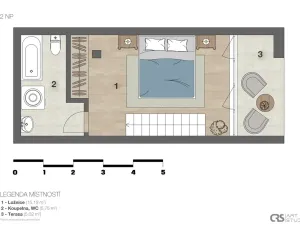 Pronájem bytu 2+kk, Praha - Libeň, Novákových, 46 m2