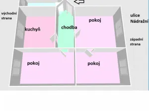 Prodej bytu 3+1, Krnov - Pod Bezručovým vrchem, Nádražní, 78 m2