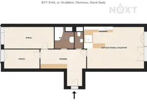 Pronájem bytu 3+kk, Olomouc, Družební, 89 m2
