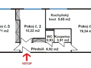 Pronájem bytu 3+kk, Praha - Břevnov, Na klášterním, 66 m2