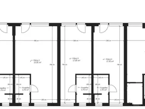 Pronájem bytu 1+kk, Pardubice - Rosice, generála Svobody, 27 m2